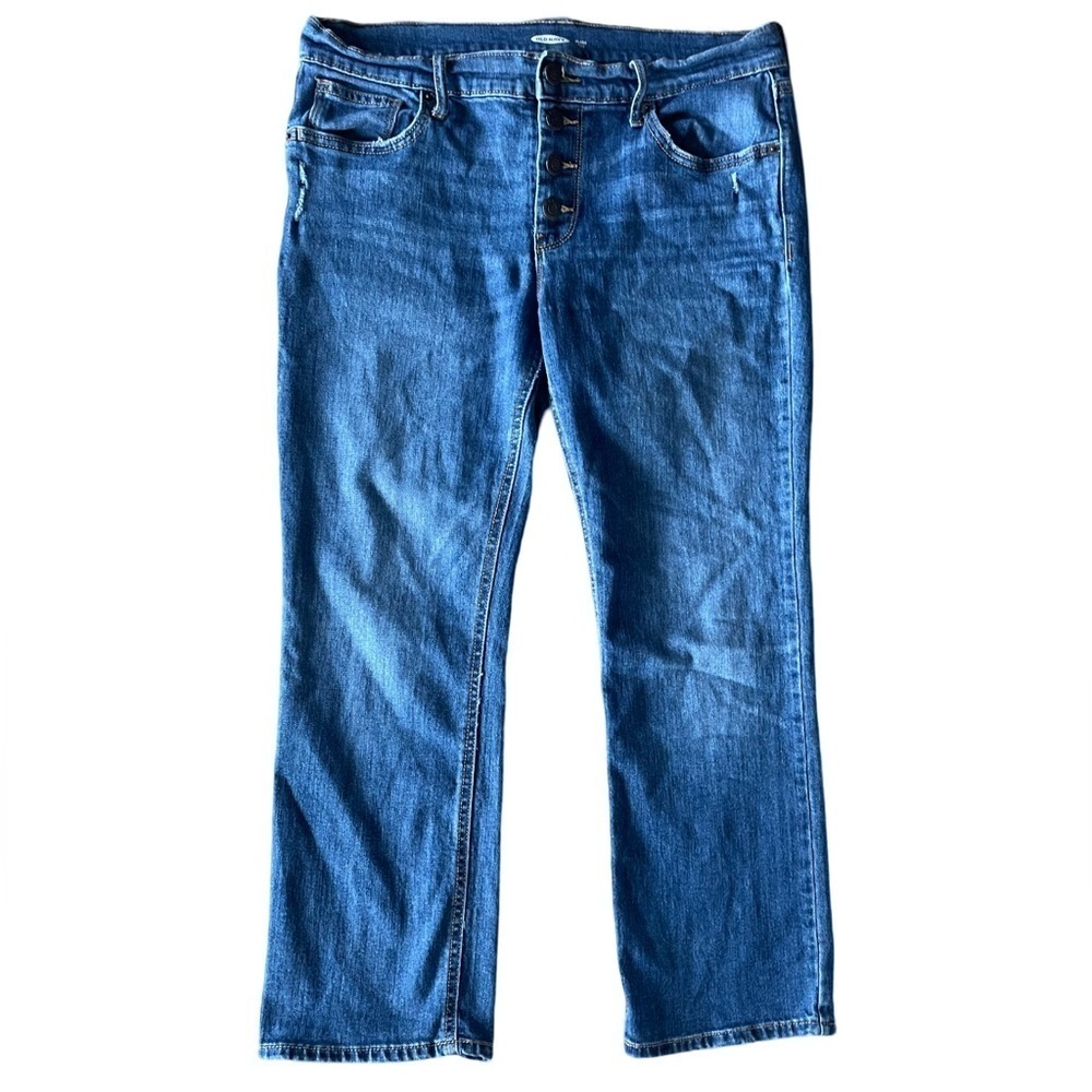 Old Navy Button Fly Flare Ankle Jeans Size 8
